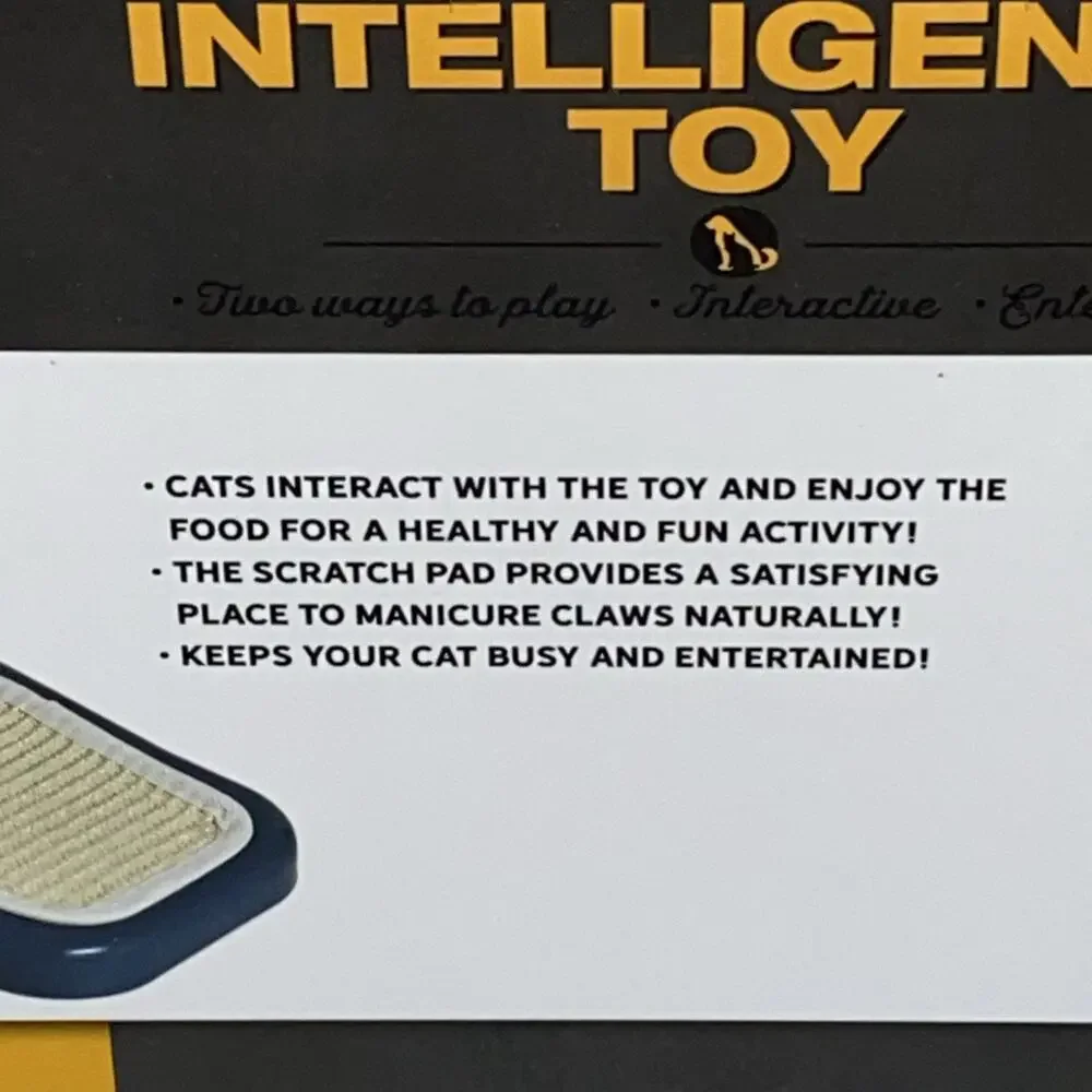 Pet Intelligence Toy Cat Scratcher Pat Dry Food Cylinder‎ Feeder Interactive NEW